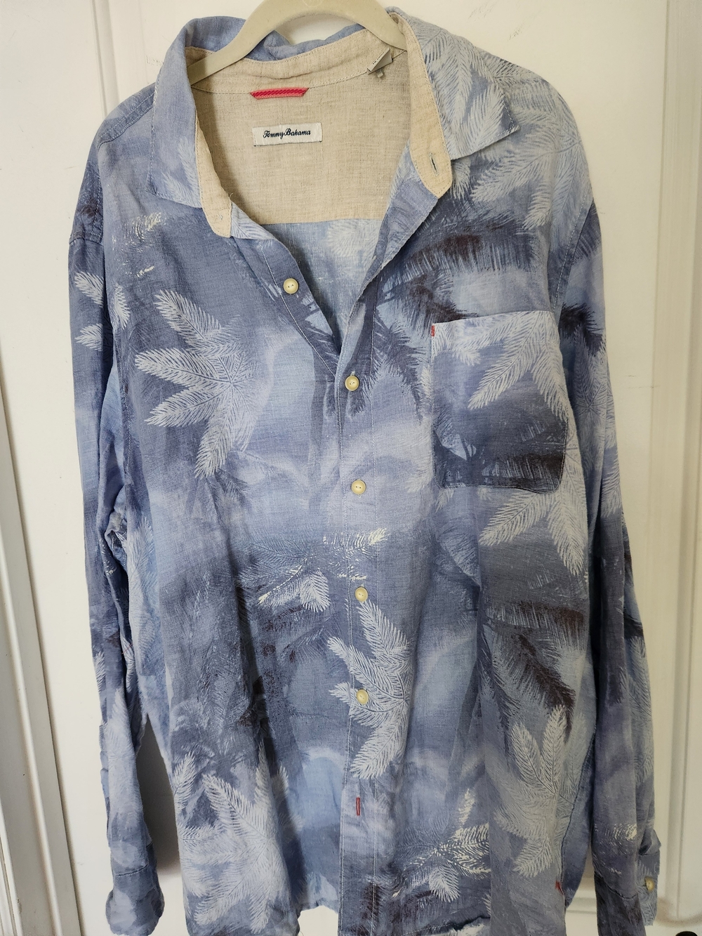 Tommy Bahama Light Blue Palm-Print Button-Down Shirt